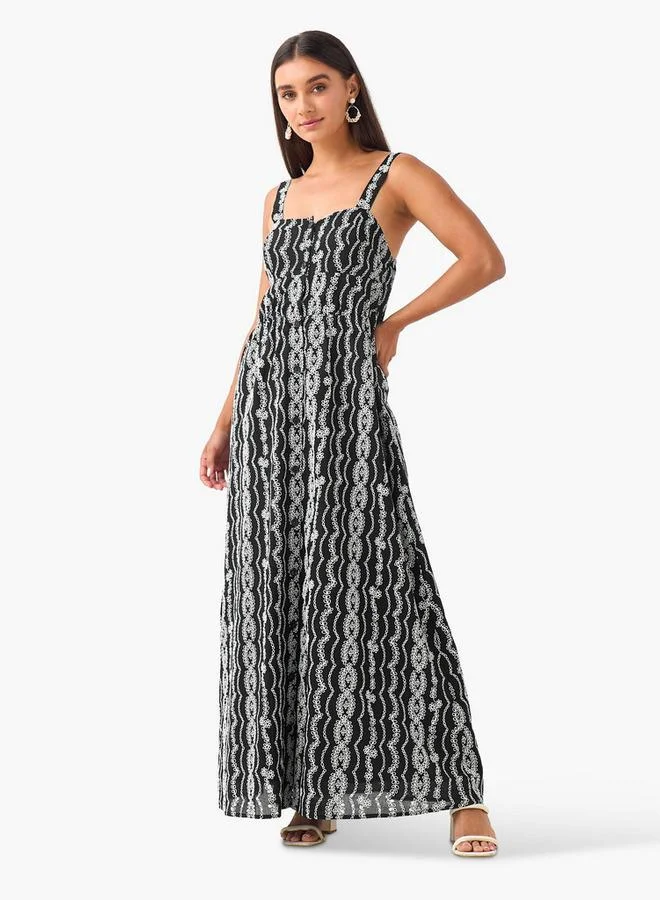 2Xtremz 2Xtremz Embroidered A-line Women Dress with Shoulder Straps